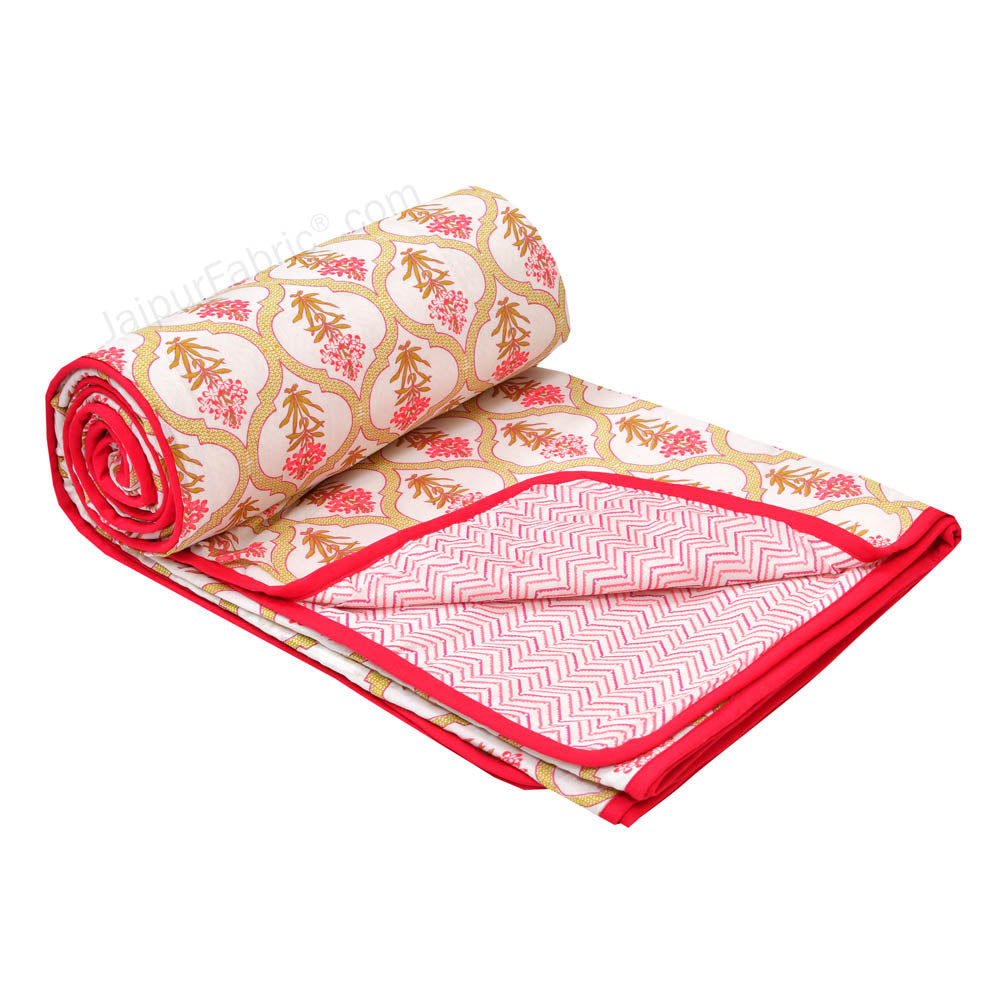 Jaal Darbar Pink Single Bed Dohar Blanket